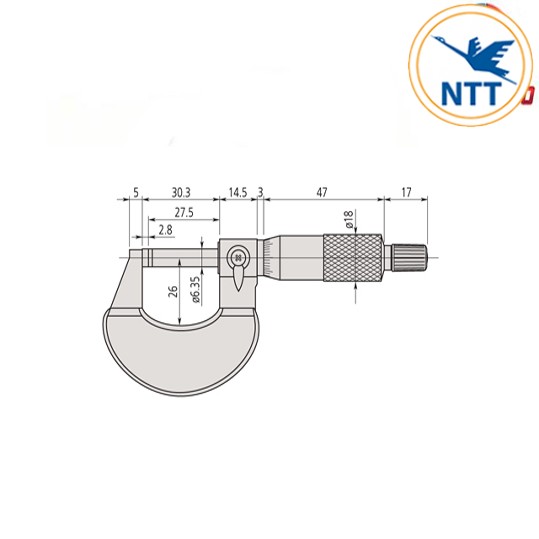 Ban-ve-Panme-do-ngoai-co-khi-Mitutoyo-102-311-(0-25mm)