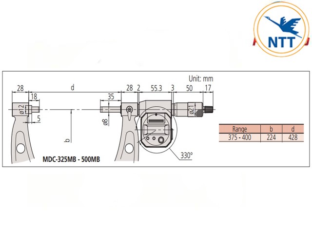 Ban-ve-Panme-me-dien-tu-khoang-do-lon-Mitutoyo-293-585-(375-400mm)